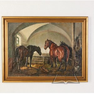 STĘPIEŃ Jan (1895-1976), Motif with horses.