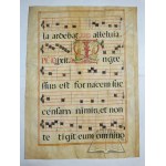 (MANUSCRIPT with text and note notation on parchment card). Charitas facta est in corde ejus ....