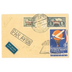(BRIEFMARKEN). (CHALLENGE 1934. Internationales Luftfahrtturnier in Warschau, 3 Briefmarken auf Umschlag kassiert)....
