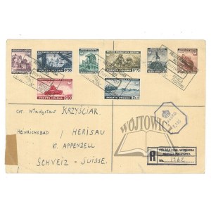(ZNAČKY). (2. světová válka, 8 známek na obálce).