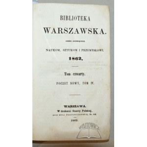 BIBLIOTEKA Warszawska. 1862.