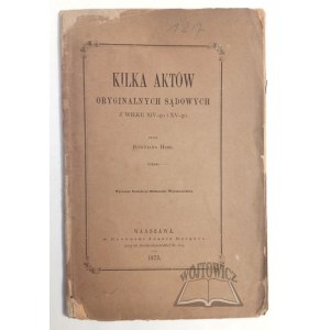 HUBE Romuald, Einige Originalgerichtsakten aus dem 14. und 15. Jahrhundert.