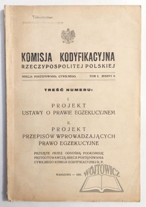 Codification Commission of the Republic of Poland. I. Draft Law on Enforcement.