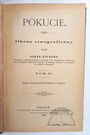 KOLBERG Oskar, Pokucie. An ethnographic picture.