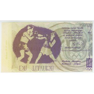 Lithuania 2 Litu 1991 Olympic Note