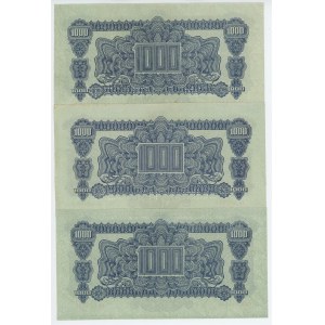 Tschechoslowakei 3 x 1000 Kronen 1944 Exemplar