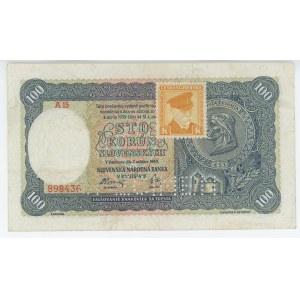 Tschechoslowakei 100 Kronen 1940 (1945) gestempelt mit K Exemplar