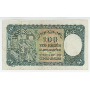 Tschechoslowakei 100 Kronen 1940 (1945) gestempelt mit K Exemplar