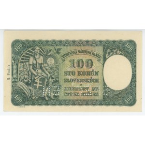 Czechoslovakia 100 Korun 1940 (1945) Stamped with K Specimen
