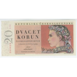 Czechoslovakia 20 Korun 1949 Specimen