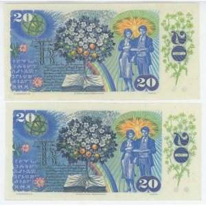 Czechoslovakia 2 x 20 Korun 1988