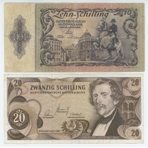 Austria 10 & 20 Shilling 1950 - 1967