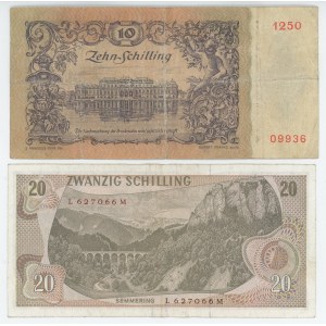 Austria 10 & 20 Shilling 1950 - 1967