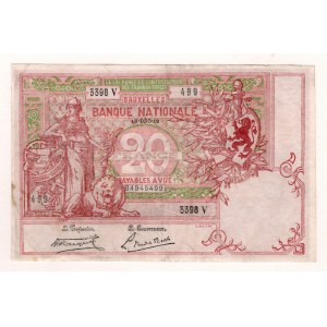 Belgium 20 Francs 1919