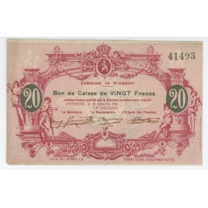 Belgium Commune De Stembert 20 Francs 1914