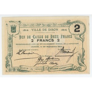 Belgium Ville De Dison 2 Francs 1914