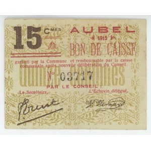 Belgium Commune De Aubel 15 Centimes 1915