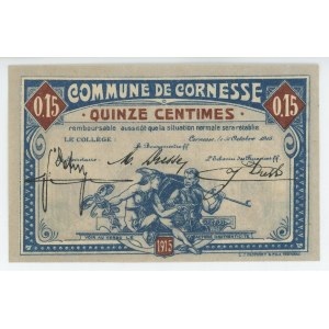 Belgium Commune De Cornesse 15 Centimes 1915