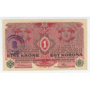 Croatia 1 Corona 1920 Overstamp