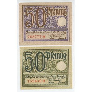 Danzig 2 x 50 Pfennig 1919