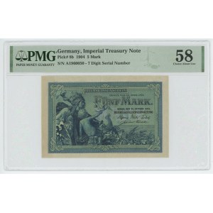 Germany - Empire 5 Mark 1904 PMG 58