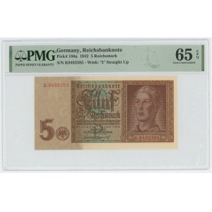 Germany - Third Reich 5 Reichsmark 1942 PMG 65 EPQ