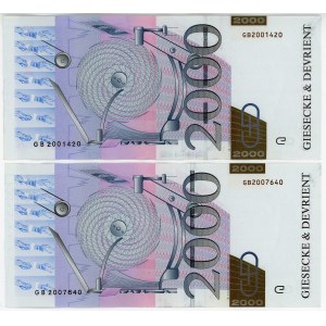 Germany - FRG 2 x Test Note BN2000 2000 Close Numbers