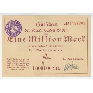 Germany - Weimar Republic Baden-Baden 1000000 Mark 1923