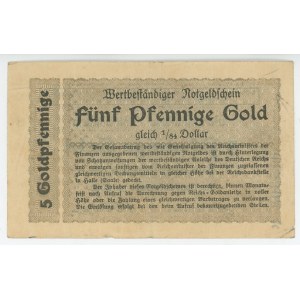 Germany - Weimar Republic Halle 5 Pfennige Gold 1923
