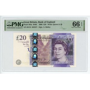 Great Britain Bank of England 20 Pounds 2006 PMG 66 EPQ