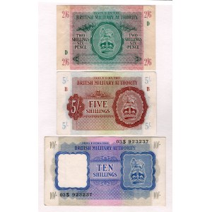 Great Britain Military Authority 2,5 - 5 - 10 Shillings 1943 (ND)