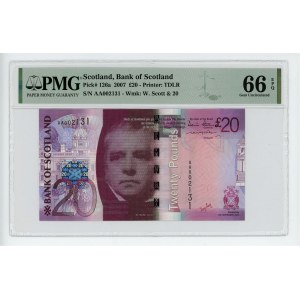 Scotland Bank of Scotland 20 Pounds 2007 PMG 66 EPQ