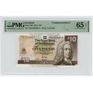 Scotland Bank of Scotland 10 Pounds 2012 PMG 65 EPQ