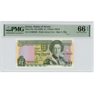 Jersey 1 Pound 1989 (ND) PMG 66 EPQ