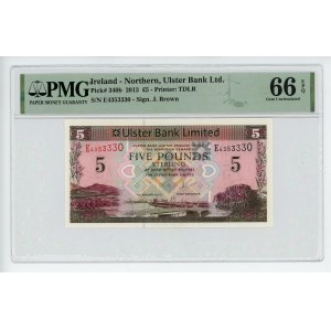 Northern Ireland Ulster Bank 5 Pounds 2013 PMG 66 EPQ