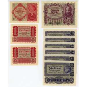 Austria Lot of 10 Banknotes 1922