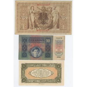 World Lot of 3 Banknotes 1910 - 1950