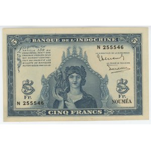 New Caledonia 5 Francs 1944