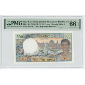 New Caledonia 500 Francs 1969 - 1992 (ND) PMG 66 EPQ