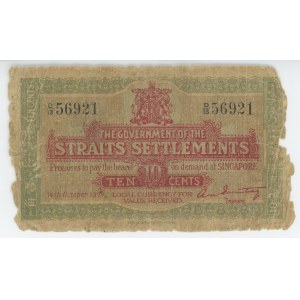 Straits Settlements 10 Cents 1919