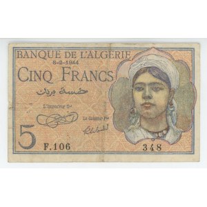 Algerien 5 Francs 1944