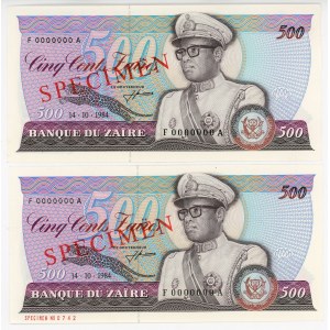 Congo 2 x 500 Zaires 1984 Specimen