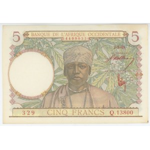 French West Africa 5 Francs 1943