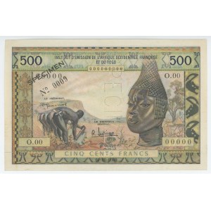 French West Africa Togo 500 Francs 1956 (ND) Specimen