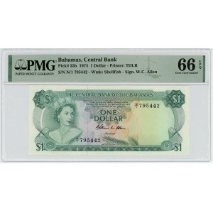 Bahamas 1 Dollar 1974 PMG 66 EPQ