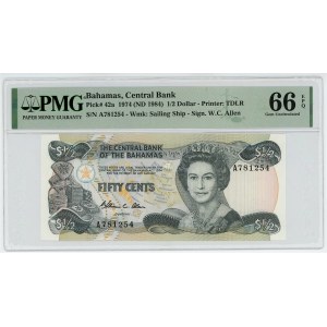 Bahamas 1/2 Dollar 1974 (1984) (ND) PMG 66 EPQ
