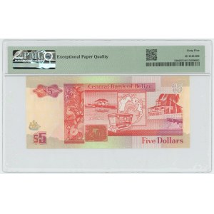 Belize 5 Dollars 1991 PMG 65 EPQ