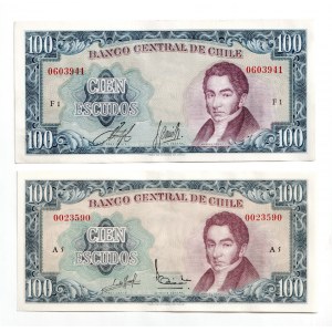 Chile 2 x 100 Escudos 1962 - 1975 (ND)
