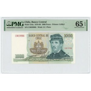 Chile 1000 Pesos 1980 PMG 65 EPQ