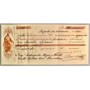 Colombia Bogota Bill of Exchange for 1000 pesetas 1916